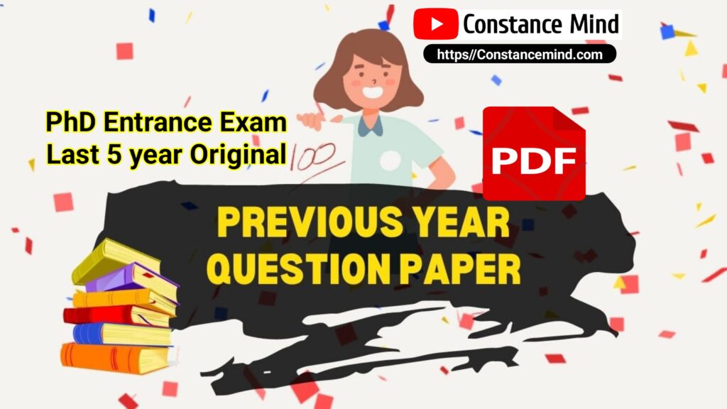 phd entrance exam pyq pdf